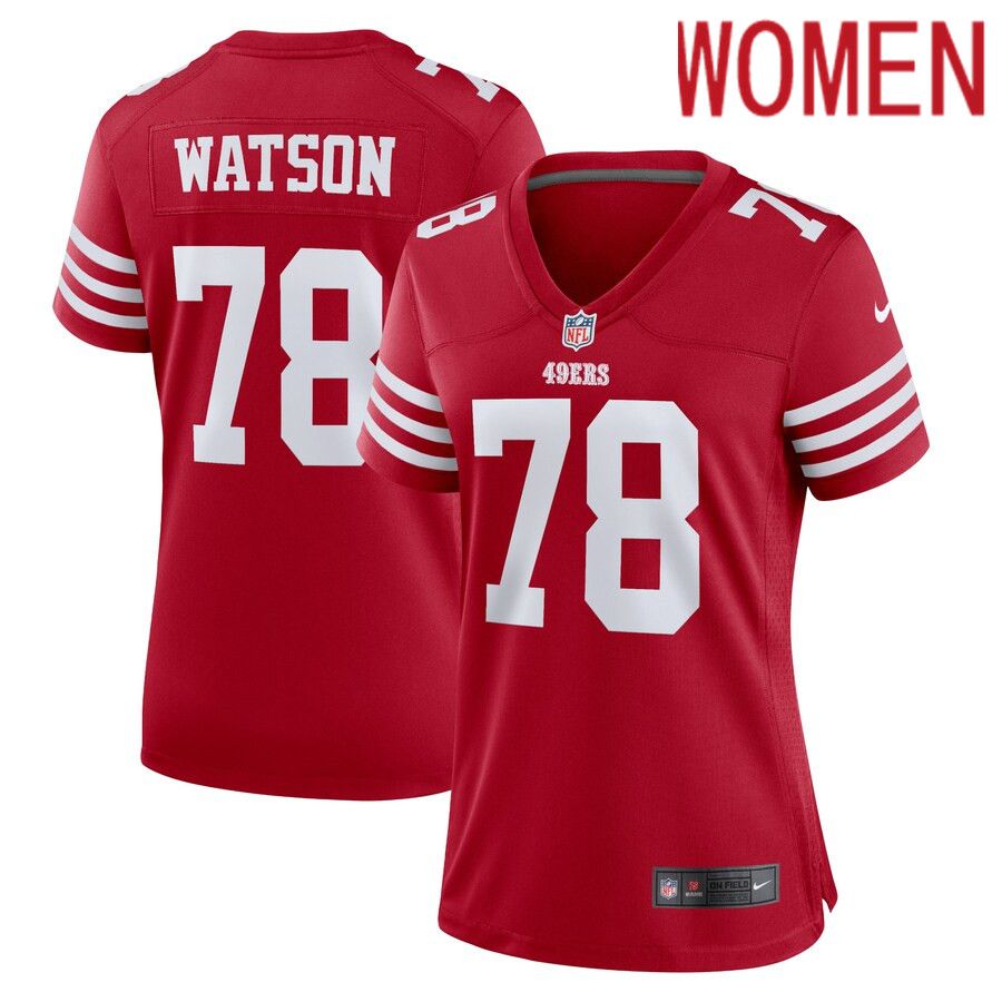 Women San Francisco 49ers #78 Leroy Watson Nike Scarlet Home Game Player NFL Jersey